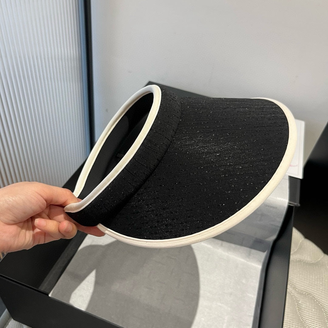 VISOR HAT MODEL 650338 IN BLACK SLUB FABRIC