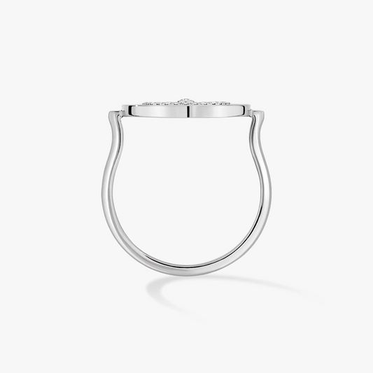 LUCKY MOVE PAVED SILVER DIAMOND RING