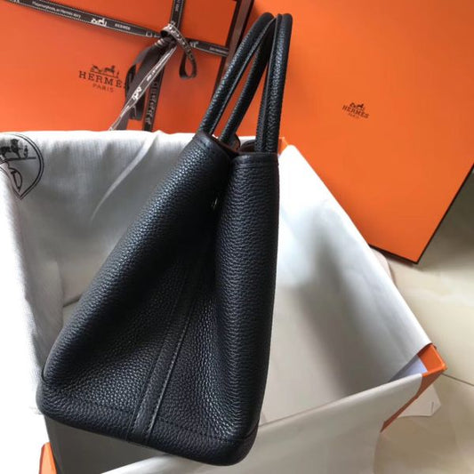 HERM Garden Party 36 Bag In Black Clemence Leather