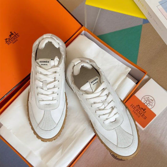 HERM Men's Jet Sneakers in White Nappa Leather