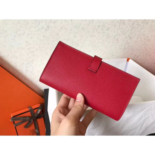HERM Red Epsom Bearn Gusset Wallet