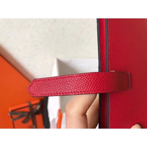 HERM Red Epsom Bearn Gusset Wallet