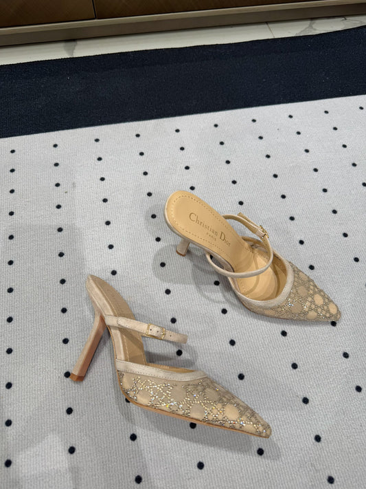 HIGH HEELS MULE IN CAMEL BEIGE LAMB SUEDE 10 CM