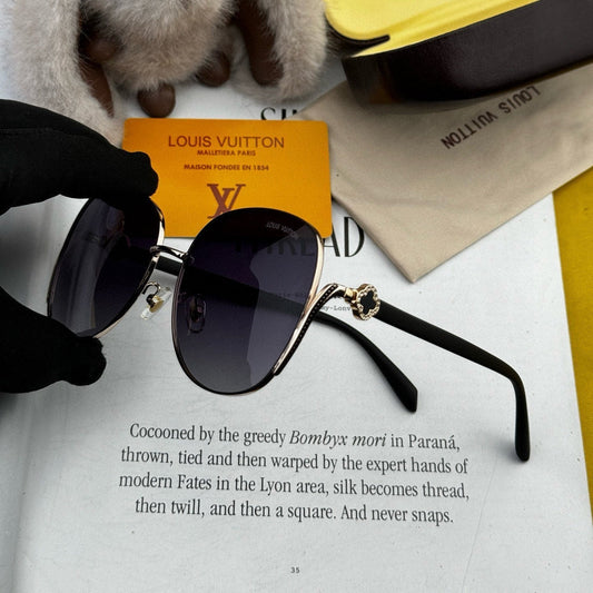 SIGNATURE ROUND SUNGLASSES L8638 IN METAL