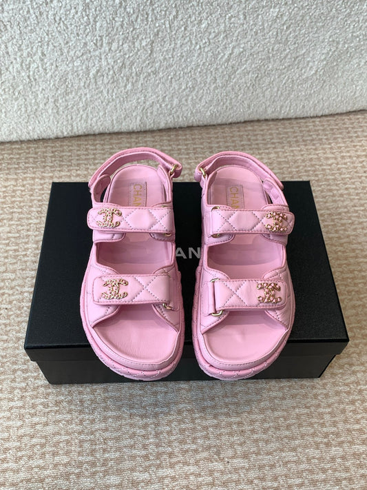 DAD SANDAL IN PALE PINK CALFSKIN