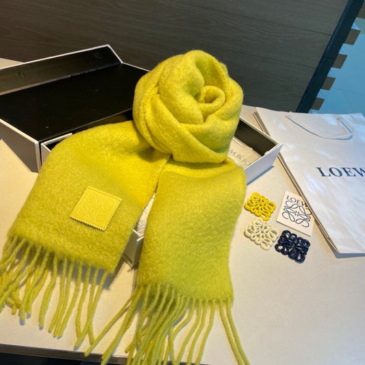 SCARF IN NEON YELLOW MOHAIR AND WOOL 411685