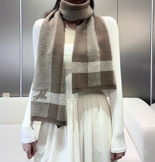 SCARF 190 CM IN MEDIUM BROWN CASHMERE 398395