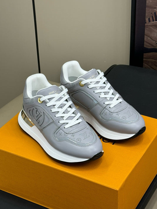LV NEO RUN AWAY SNEAKER IN STEEL GRAY CALFSKIN