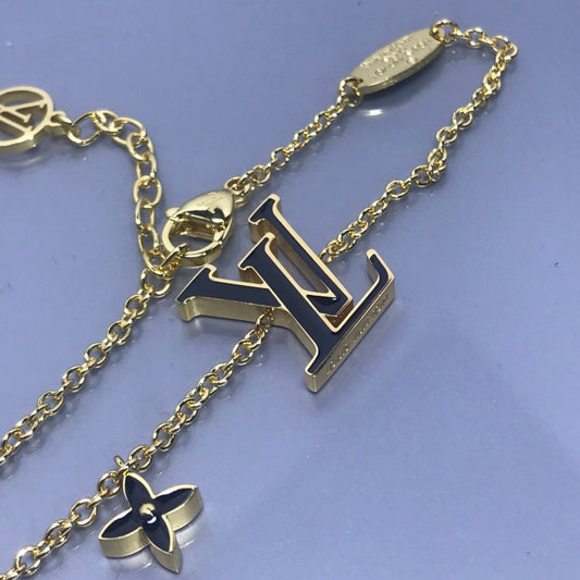 LV MONOGRAM PINK AND BLACK GOLD BRACELET