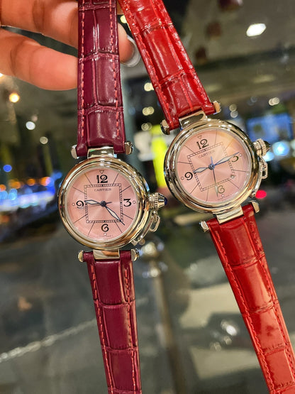 PASHA DE CARTIER 35MM QUARTZ PINK DIAL