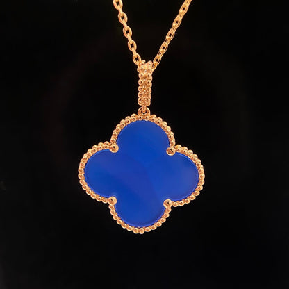 CLOVER PINK GOLD TURQUOISE NECKLACE