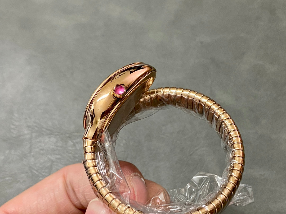 SERPENTI SPIGA PINK GOLD CERAMIC WHITE DIAL