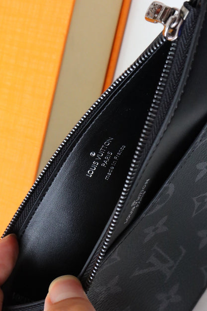 LV SLIM PURSE BLUE MONOGRAM CANVAS 20CM