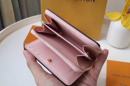 LOU WALLET 11.5CM BROWN PINK MONOGRAM CANVAS