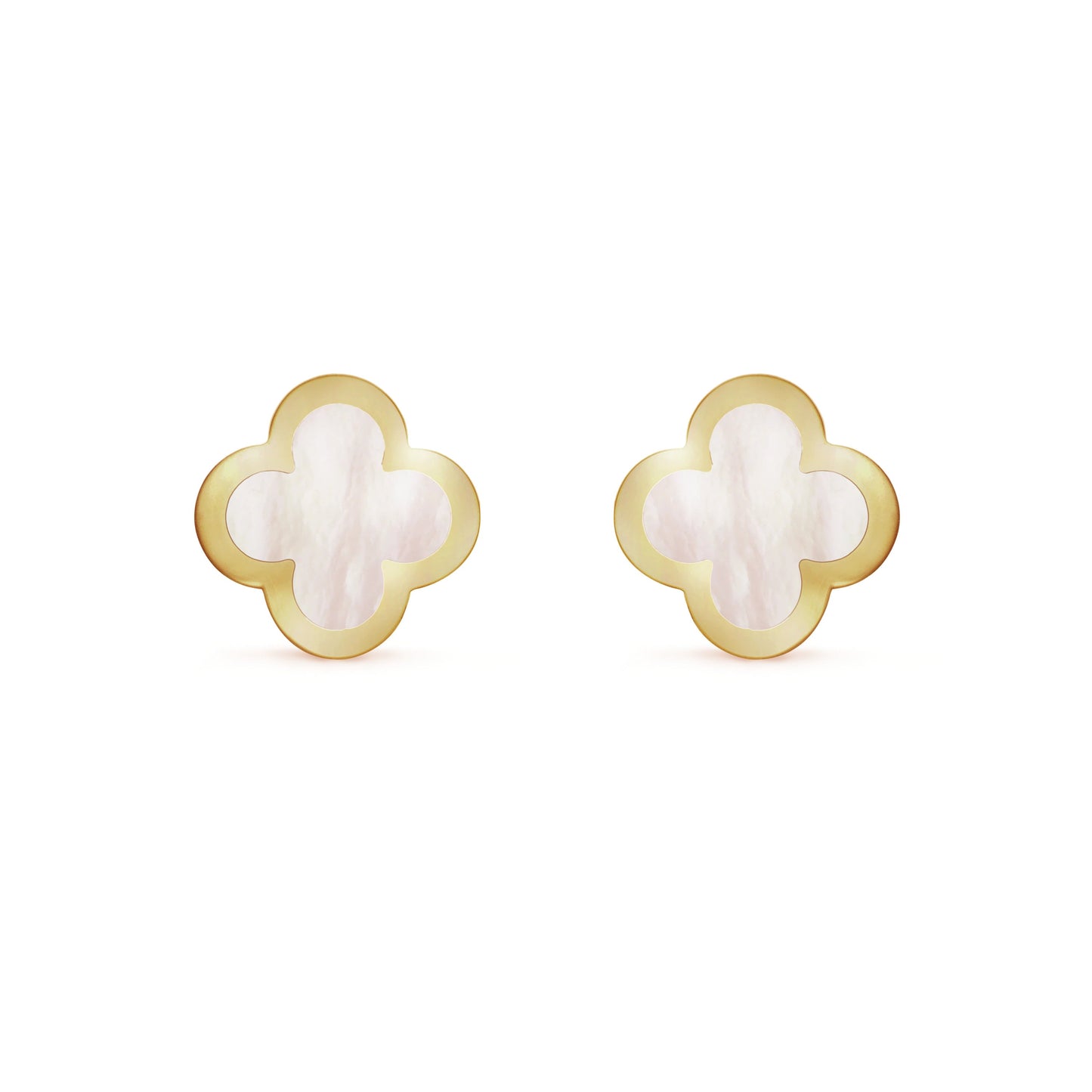 PURE CLOVER MOP PINK GOLD EARRINGS