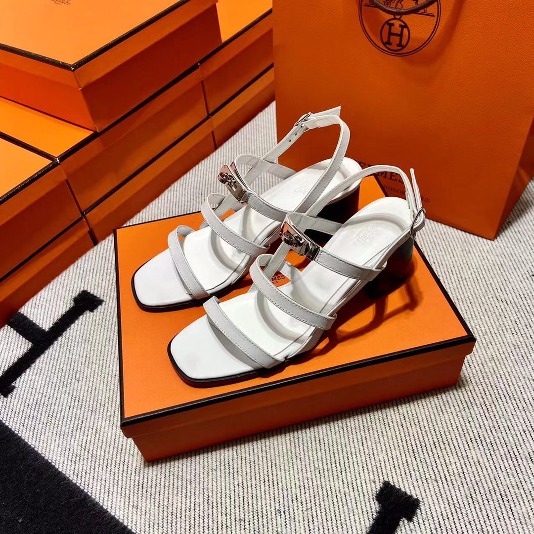 MID - SANDAL WHITE CALFSKIN