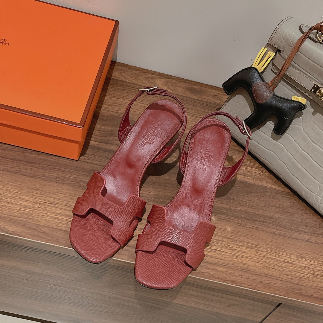 HOLY 75 SANDAL IN BERRY RED GRAINED CALFSKIN
