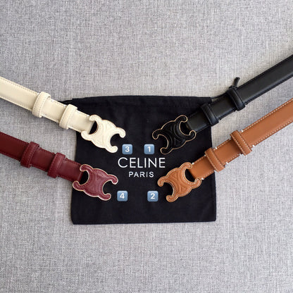 Medium Cuir Triomphe Belt 25mm White Calfskin