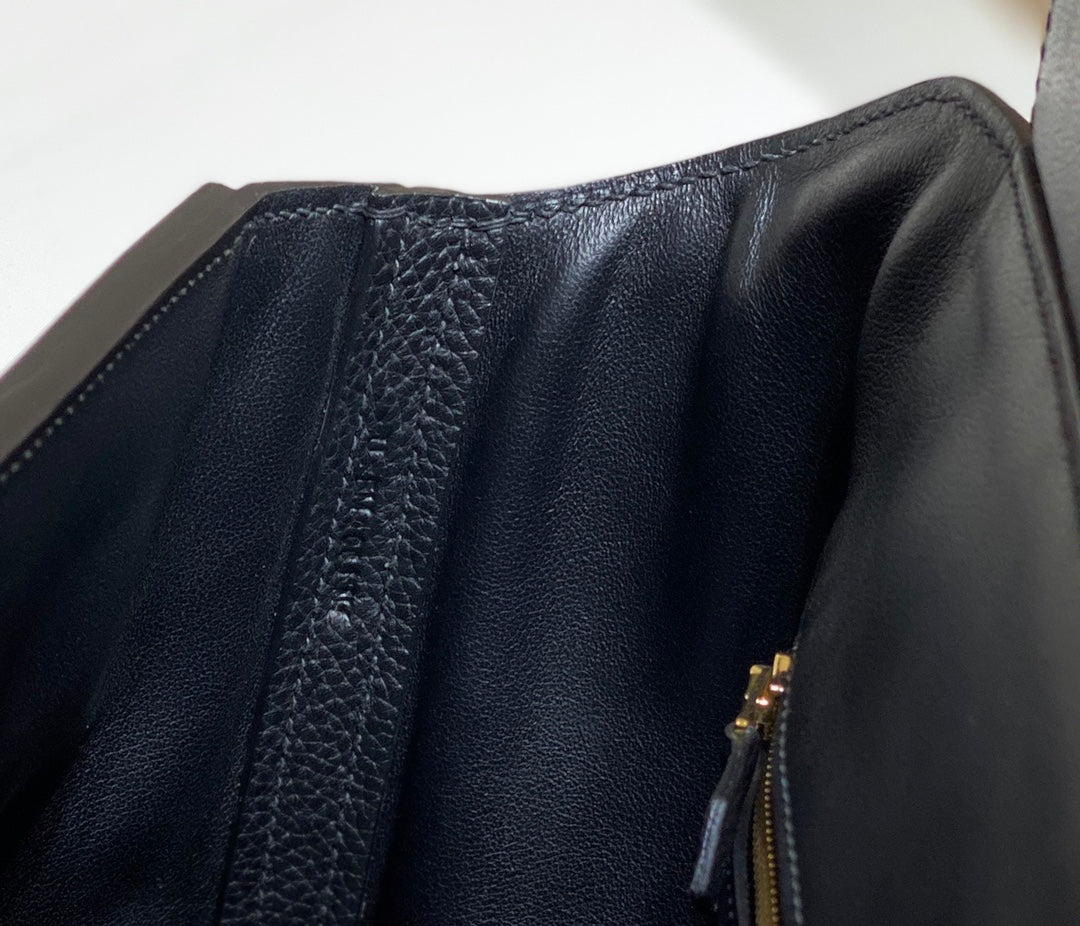 MINI 24/24 29CM IN BLACK EVERCOLOR CALFSKIN GOLD KELLY BUCKLE