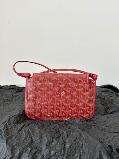 PLUMET POCKET WALLET 20 IN CLASSIC RED GOYARDINE CANVAS AND LAMBSKIN TRIM