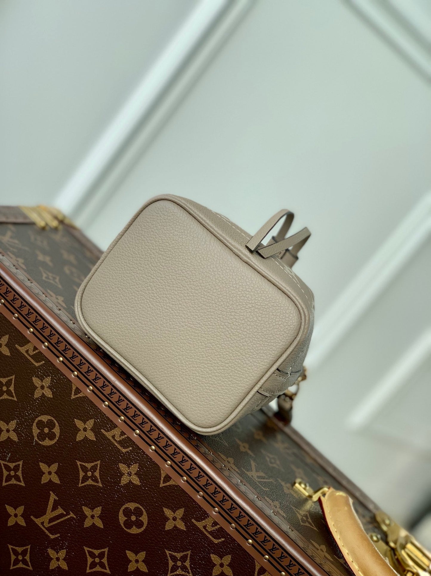 NANO NOÉ 16 IN GREY TOURTERELLE BICOLOR MONOGRAM EMPREINTE CALFSKIN