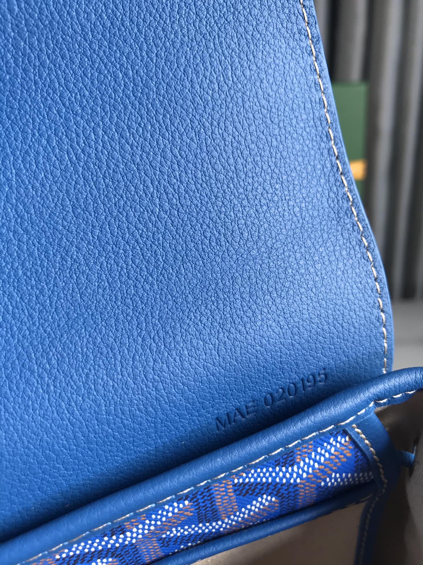 ALPIN MINI BACKPACK 21 IN SAPPHIRE BLUE LAMBSKIN AND GOYARDINE CANVAS