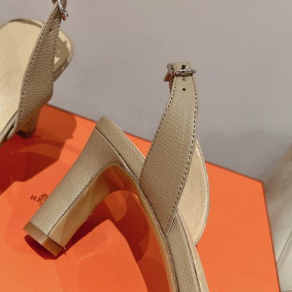 HOLY 75 SANDAL IN BISQUE BEIGE GRAINED CALFSKIN