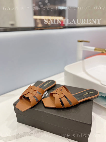 SL TRIBUTE SLIPPERS COPPER CALFSKIN