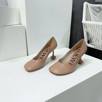 LW TOY PUMP 95 TAN CALFSKIN