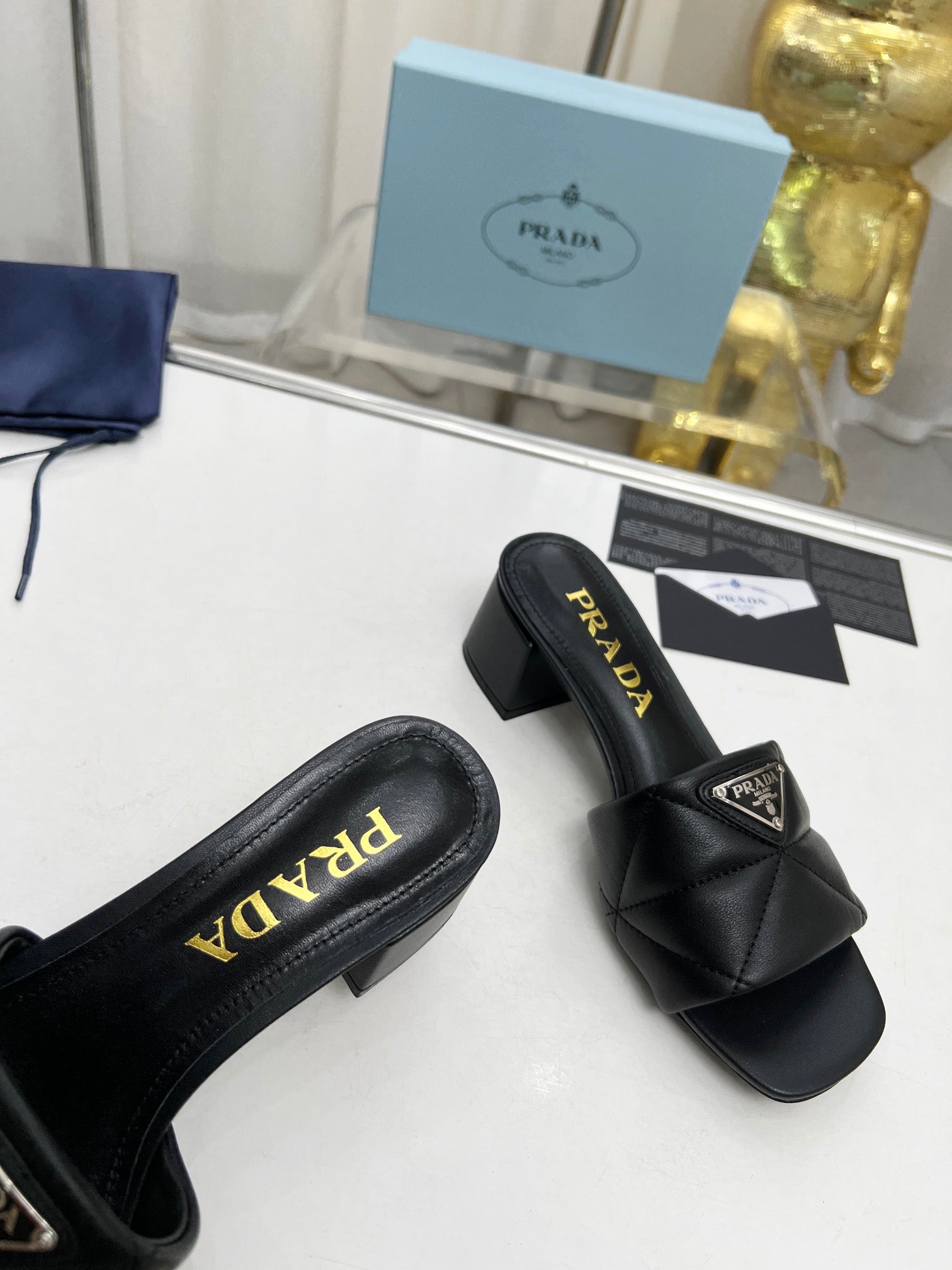 PRA EMBROIDERED SANDALS 45 BLACK LAMBSKIN
