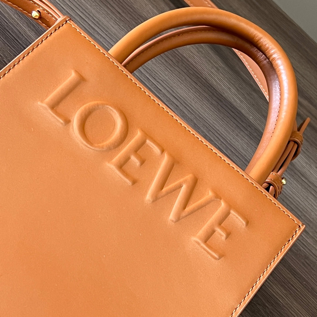 STANDARD A5 TOTE BAG IN BRONZE BROWN CALFSKIN