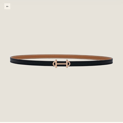 HM GAMMA BUCKLE & REVERSIBLE BRONZE BROWN AND BLACK LEATHER STRAP 13MM COPPER HARDWARE