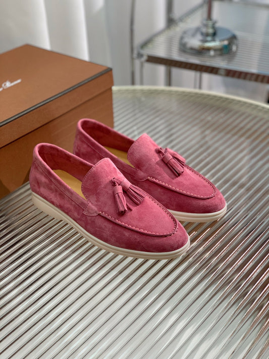 LP SUMMER WALK TASSELS LOAFERS BARBIE PINK SUEDE