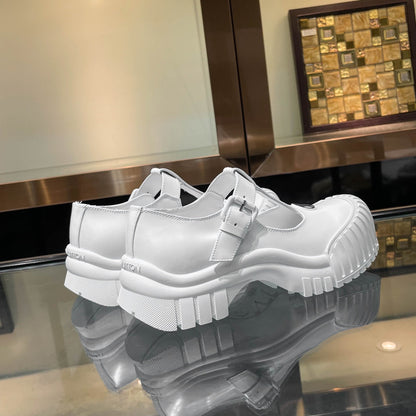 LV WOMEN CHECKER MARY JANE IN WHITE CALFSKIN