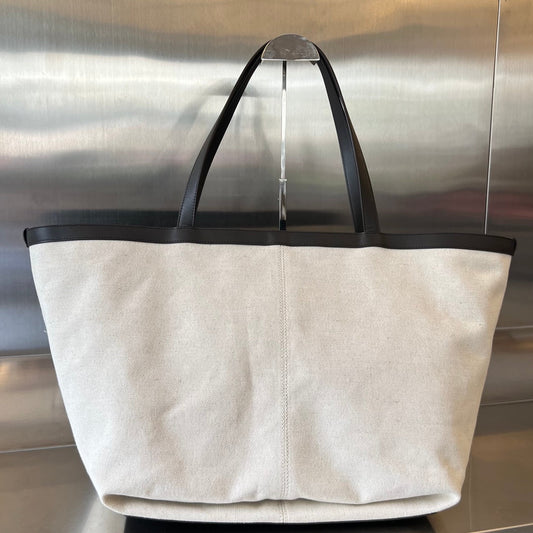 FLIP FLAP 38 IN WHITE CANVAS AND BLACK CALSKIN