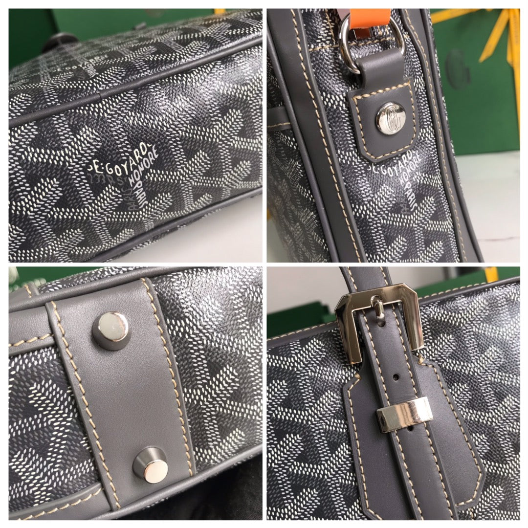 AMBASSADE DOCUMENT CASE 35 IN GRAY GOYARDINE CANVAS