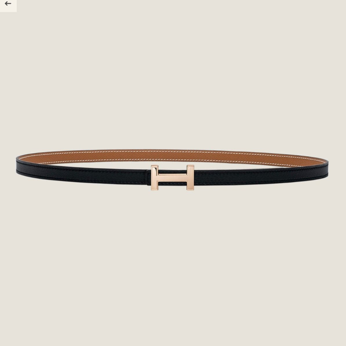 HM FOCUS BUCKLE & REVERSIBLE BLACK AND TAWNY BROWN LEATHER STRAP 13MM COPPER HARDWARE