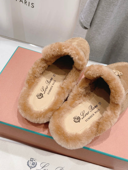 LP CHARMS WALK BABOUCHE LOAFERS TAWNY FLEECE