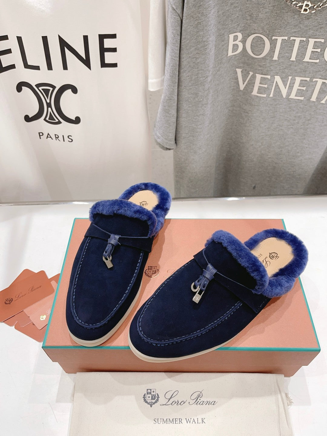LP CHARMS WALK BABOUCHE LOAFERS INDIGO FLEECE