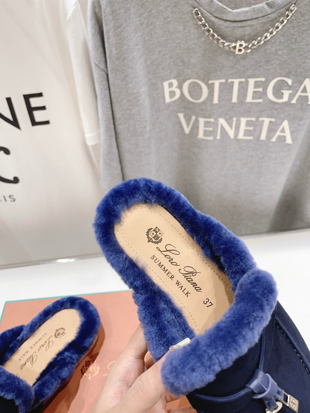 LP CHARMS WALK BABOUCHE LOAFERS INDIGO FLEECE