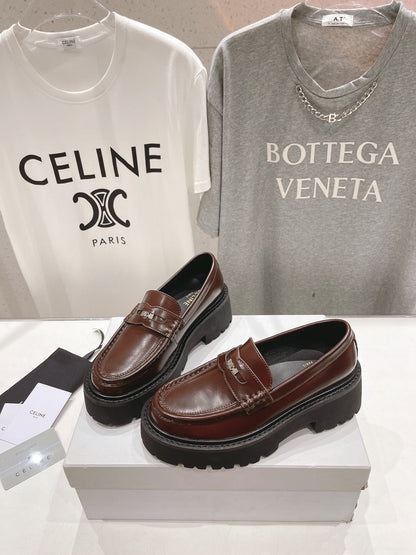 CHUNKY LOAFER IN PENNY BROWN POLISHED BULLSKIN