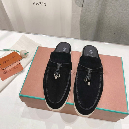 LP CHARMS WALK BABOUCHE LOAFERS BLACK SUEDE