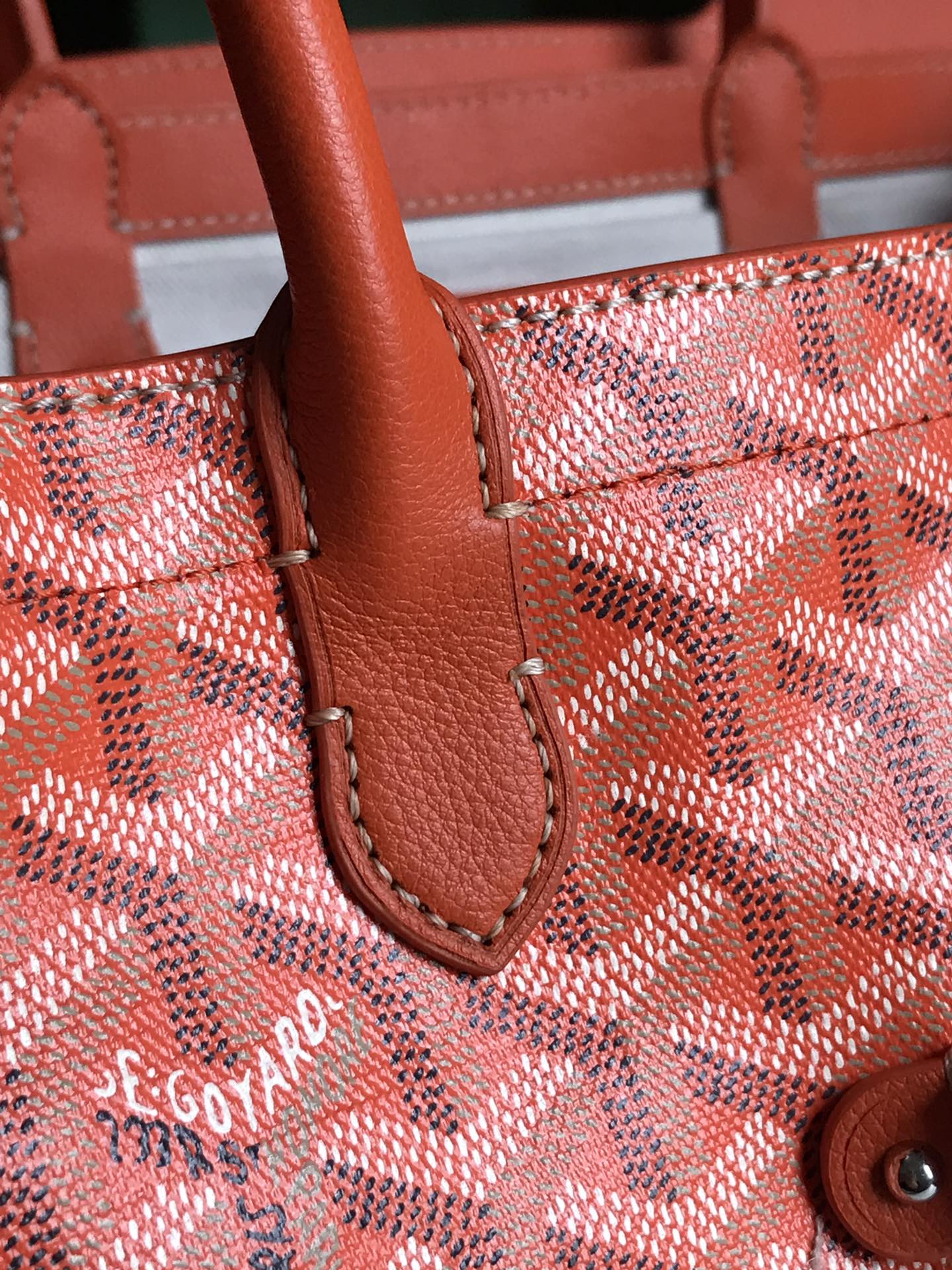 SAIGON SOUPLE BAG 34 IN RED ORANGE GOYARDINE CANVAS AND CALFSKIN