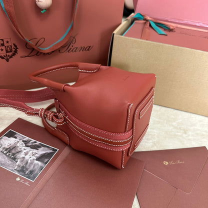 MICRO BALE BAG IN MARS RED CALFSKIN