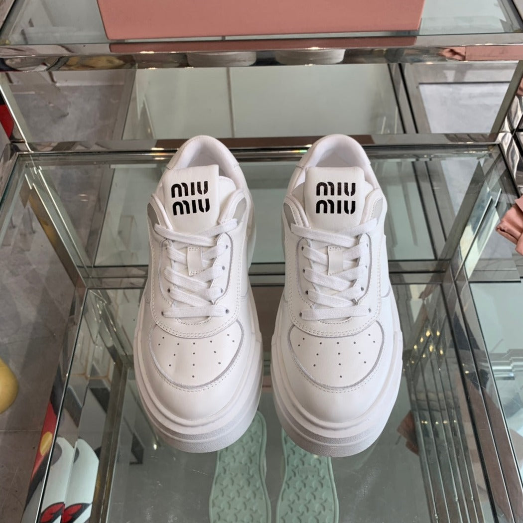 Sneakers Thick-soled White Cowhide