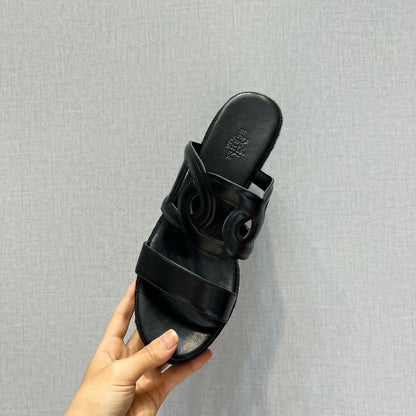 ITHEA 80 ESPADRILLE BLACK CALFSKIN
