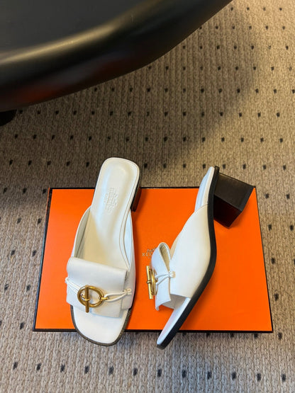 ILOT 55 MM SANDAL IN WHITE CALFSKIN