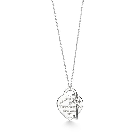 HEART AND KEY SILVER NECKLACE