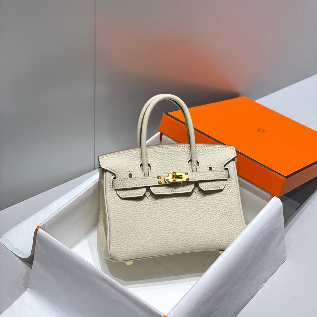 HM BIRKIN 20CM BAG MILKY WHITE TOGO LEATHER GOLD HARDWARE