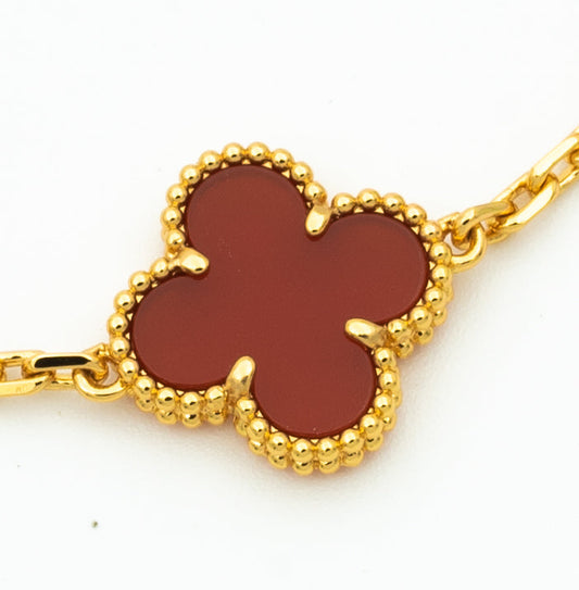 VINTAGE CARNELIAN NECKLACE 10 MOTIFS GOLD